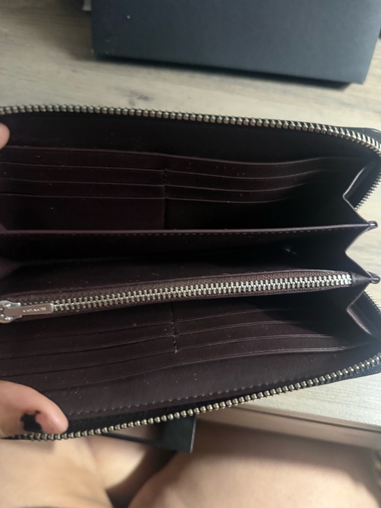 Coach Signature Zip Around Wristlet Wallet - Black/Brown - Picture 6 of 10